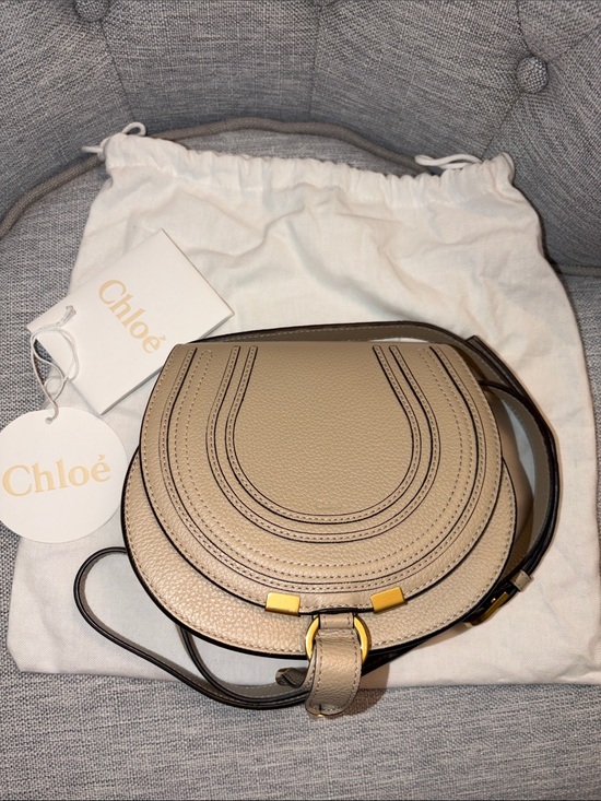 Chloe Handbags - Chole Small Marcie Saddle Bag in Root Beigr